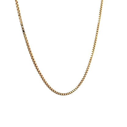 18" Box Chain Necklace 14k Yellow Gold