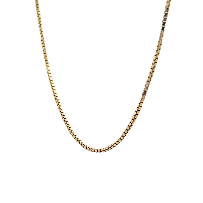 18" Box Chain Necklace 14k Yellow Gold