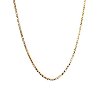 16" Square Link Box Chain Necklace 14k Yellow Gold