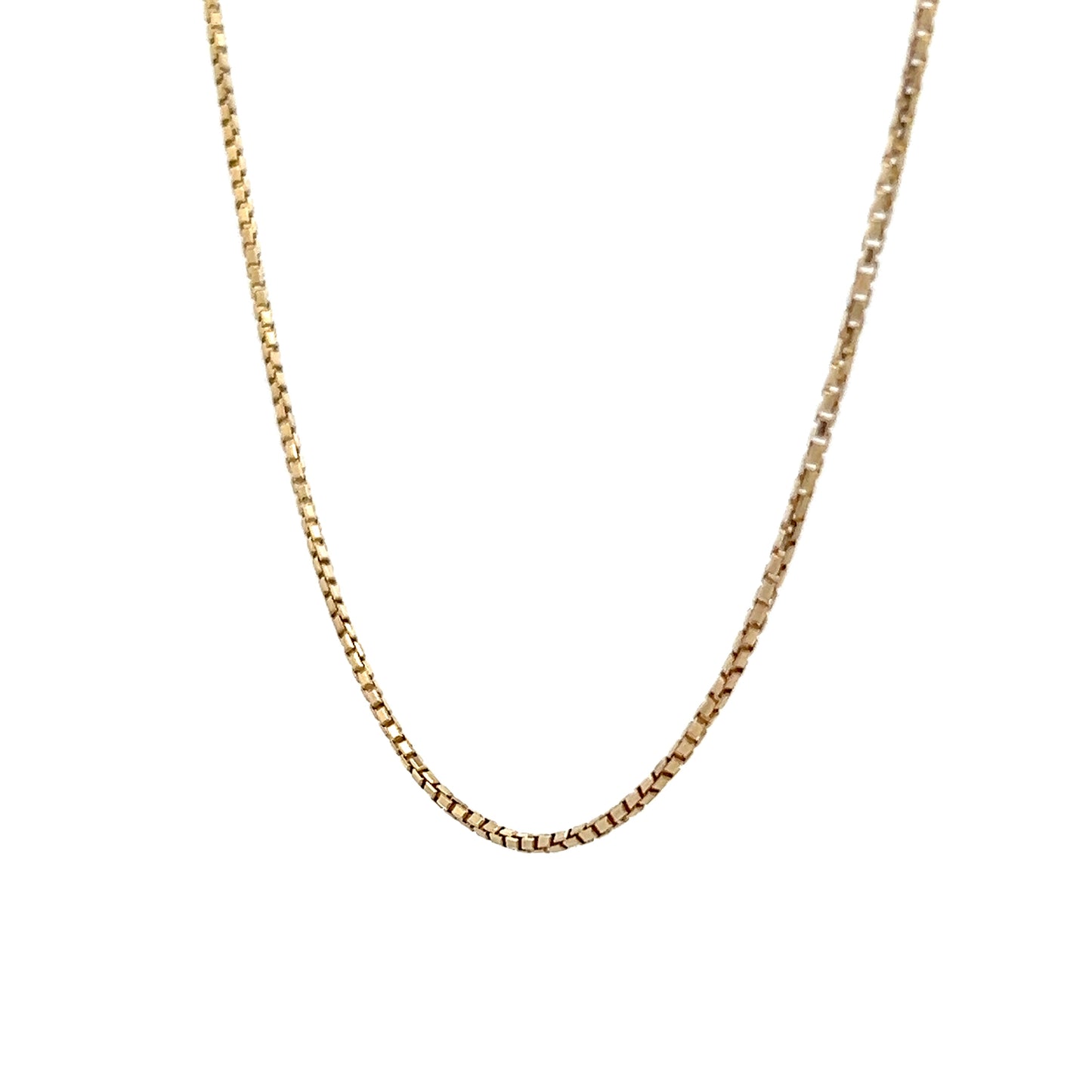 16" Square Link Box Chain Necklace 14k Yellow Gold