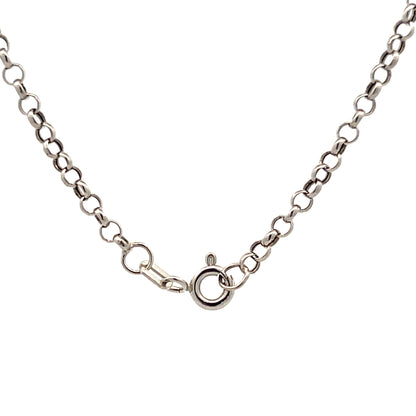 18" Rolo Pattern Chain Necklace 18k White Gold