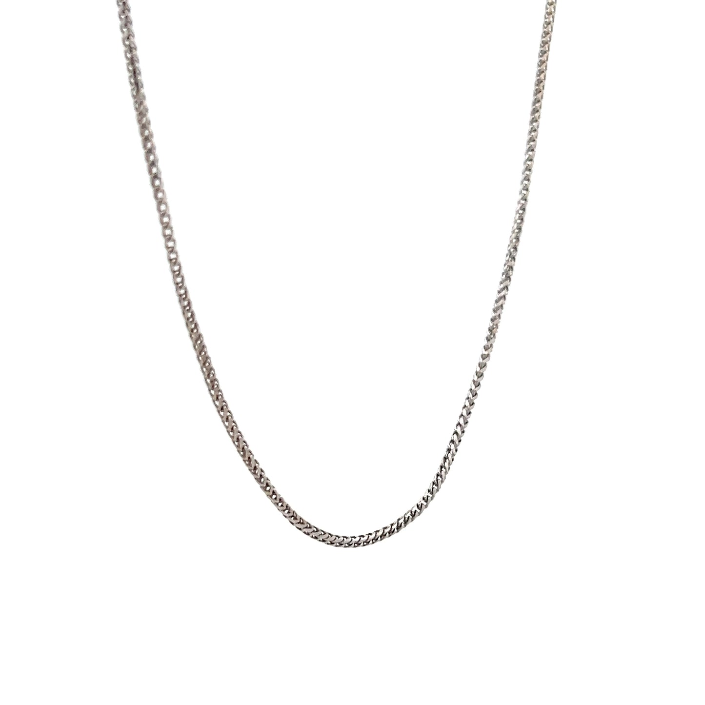 24" Wheat Chain Rope Necklace 14k White Gold