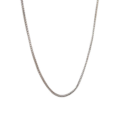 24" Wheat Chain Rope Necklace 14k White Gold