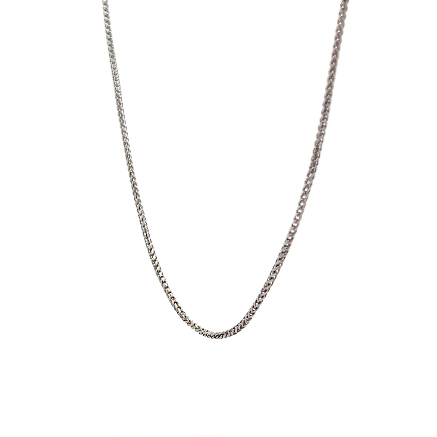 24" Wheat Chain Rope Necklace 14k White Gold