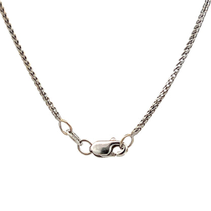 24" Wheat Chain Rope Necklace 14k White Gold