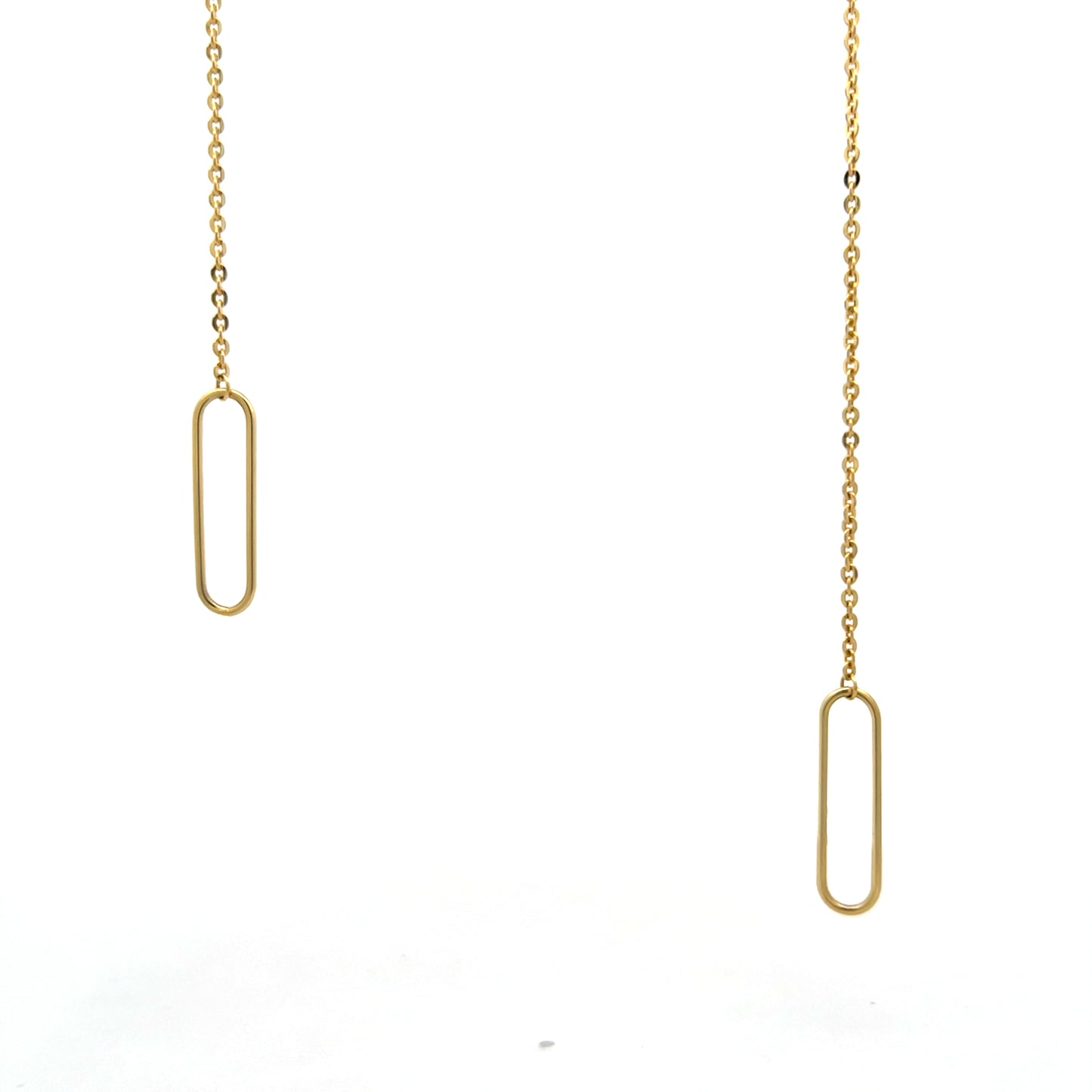 19" Lariat Cable Link Chain Necklace 18k Yellow Gold