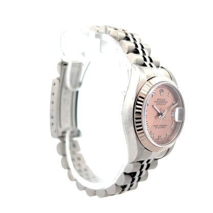 2002 Ladies Rolex Salmon Datejust 26mm 79174 Stainless Steel