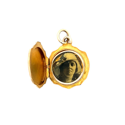 .02 Antique Victorian Leo Zodiac Lion Pendant 14k