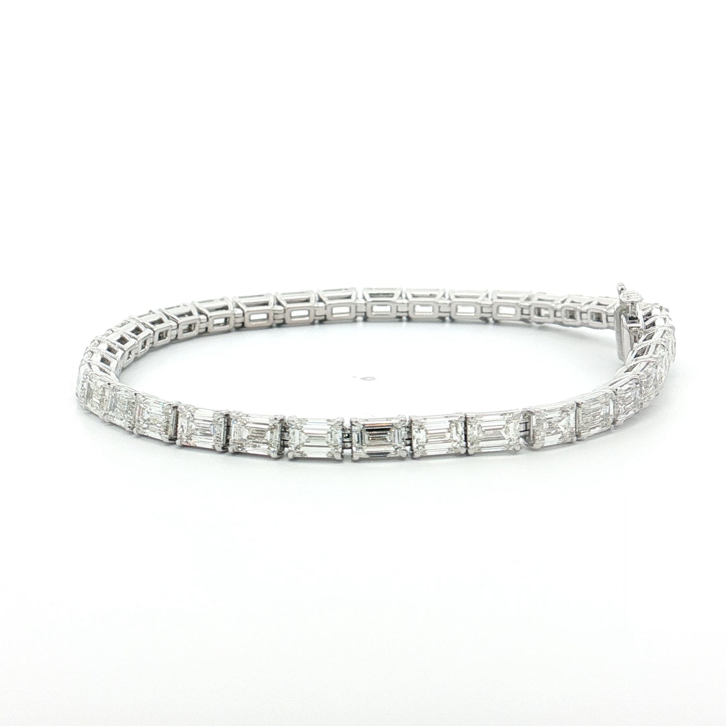 10.91 GIA Emerald Cut Diamond Tennis Bracelet 18k