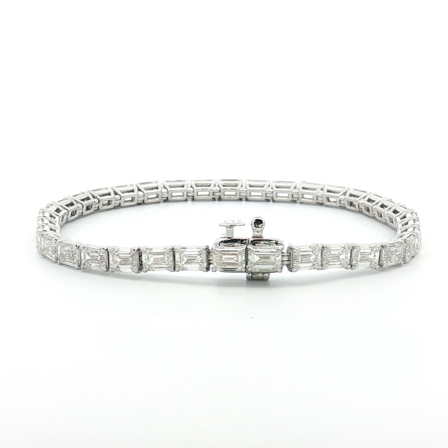 10.91 GIA Emerald Cut Diamond Tennis Bracelet 18k