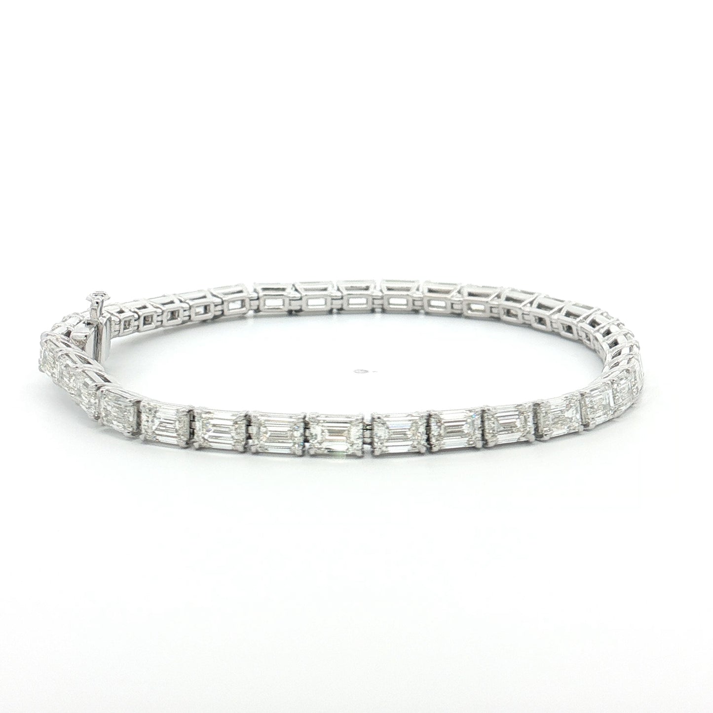10.91 GIA Emerald Cut Diamond Tennis Bracelet 18k