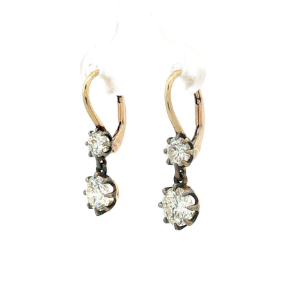 2.26 Black Rhodium Diamond Dangle Earrings 18k