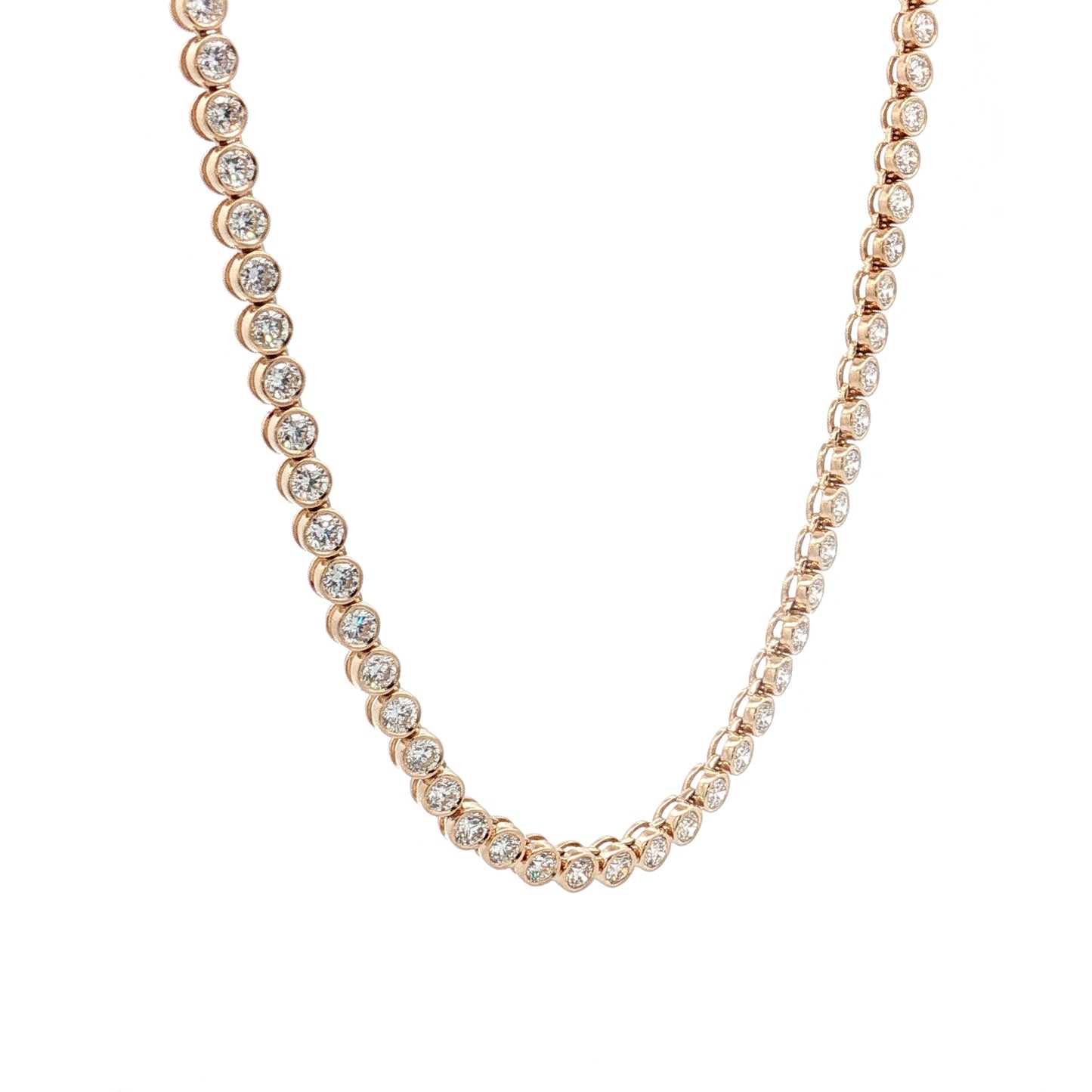 8.80 Round Diamond Tennis Necklace in 14k