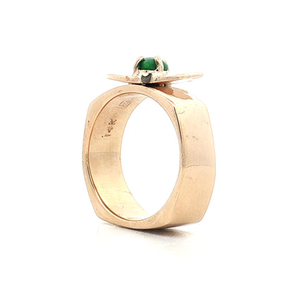 Jadeite & Diamond Bee Cocktail Ring 14k Yellow Gold