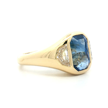 6.06 Cushion Cut Sapphire Engagement Ring 18k