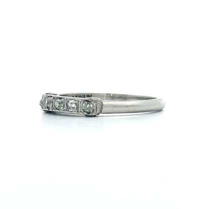 .10 Antique Cut Diamond Wedding Band Platinum