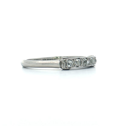 .10 Antique Cut Diamond Wedding Band Platinum