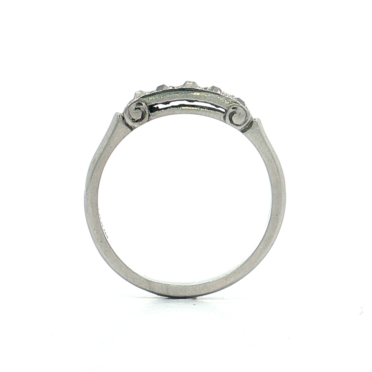 .10 Antique Cut Diamond Wedding Band Platinum