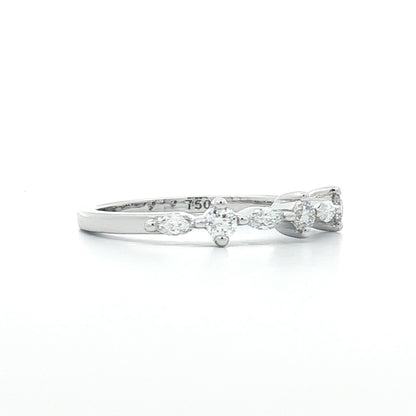 .19 Round & Marquise Diamond Wedding Band 18k