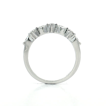 .19 Round & Marquise Diamond Wedding Band 18k