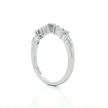 .19 Round & Marquise Diamond Wedding Band 18k