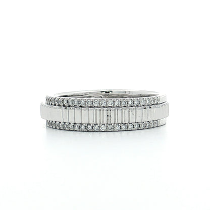 .24 Pave Diamond Coin Edge Wedding Band 14k