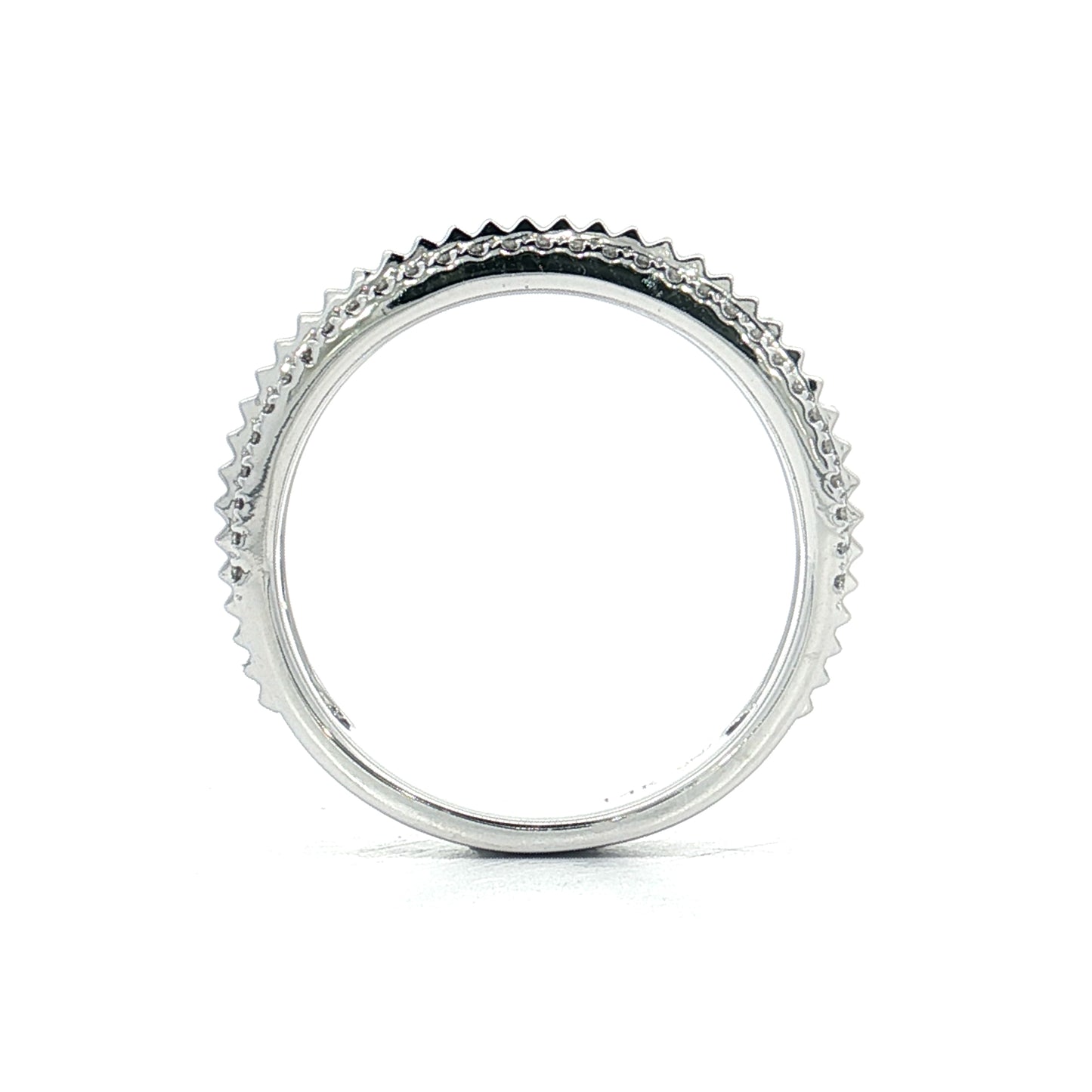 .24 Pave Diamond Coin Edge Wedding Band 14k