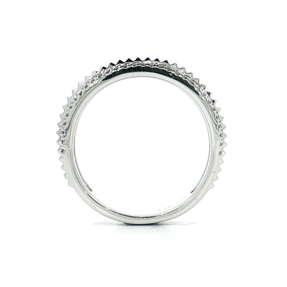 .24 Pave Diamond Coin Edge Wedding Band 14k