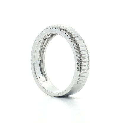 .24 Pave Diamond Coin Edge Wedding Band 14k