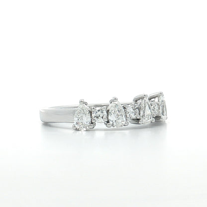 .86 Pear & Round Diamond Wedding Band 18k