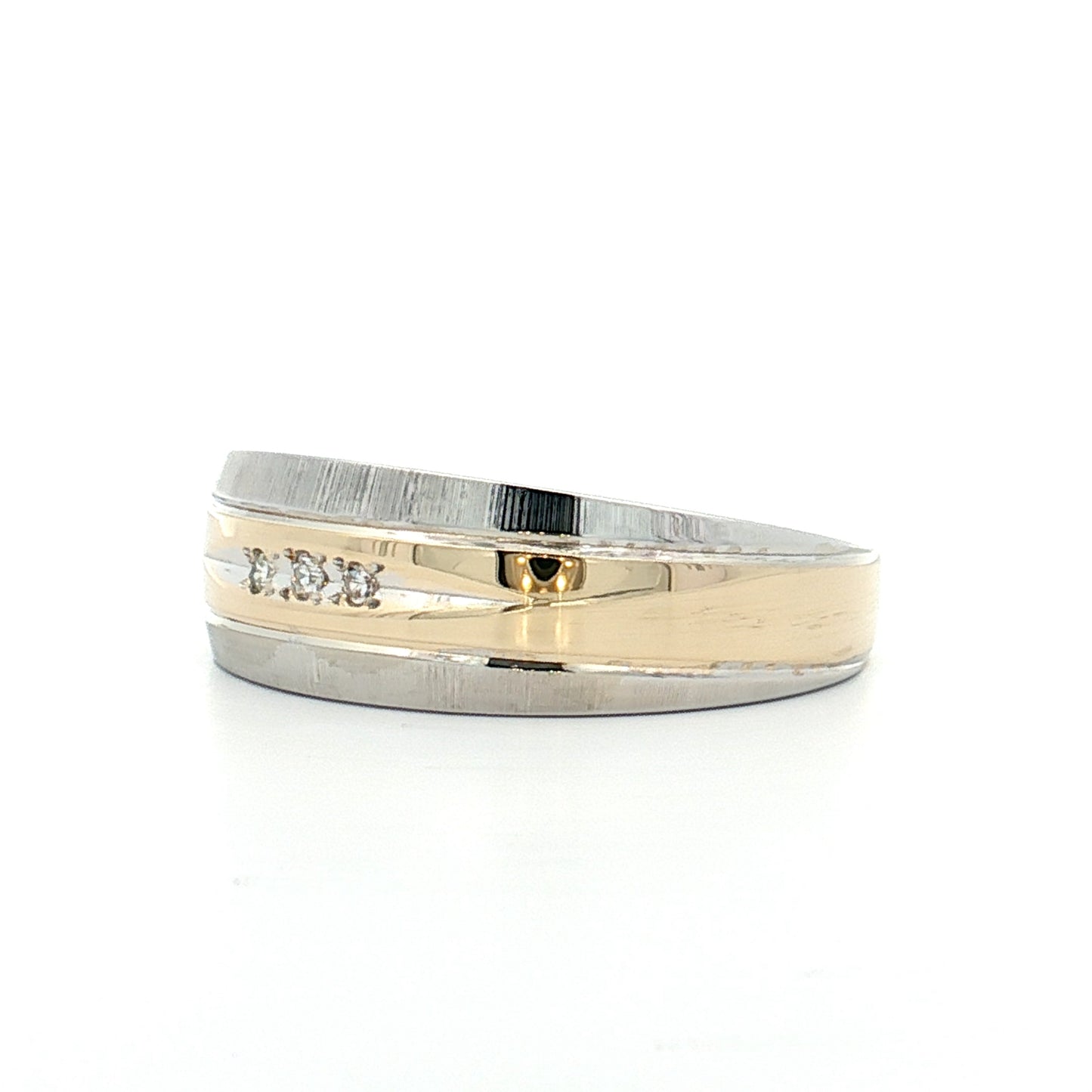 .12 Vintage Mens Diamond Wedding Band Two-Tone 14k