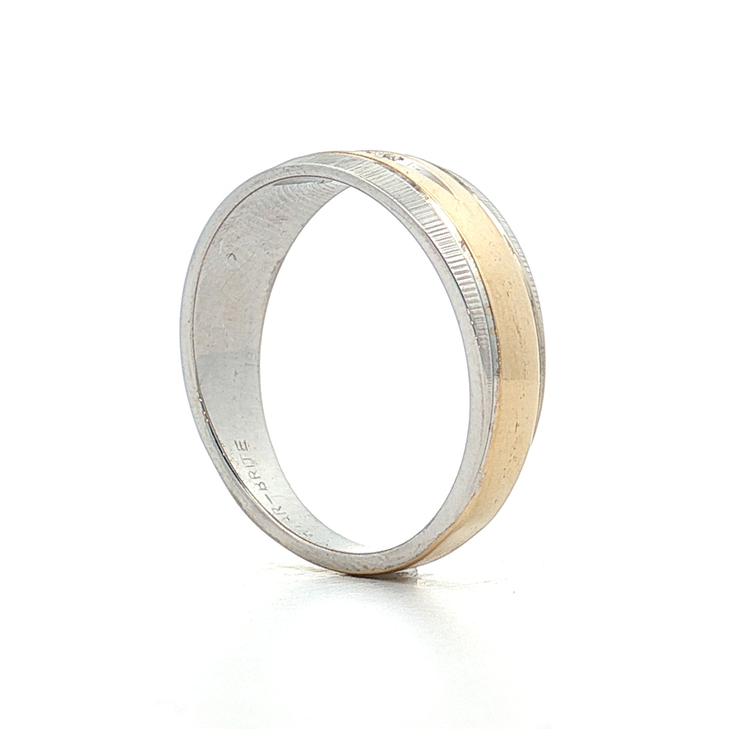 .12 Vintage Mens Diamond Wedding Band Two-Tone 14k