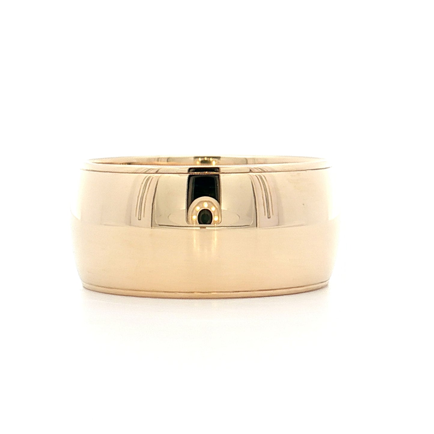 9.5mm Step Edge Cigar Wedding Band 14k Yellow Gold
