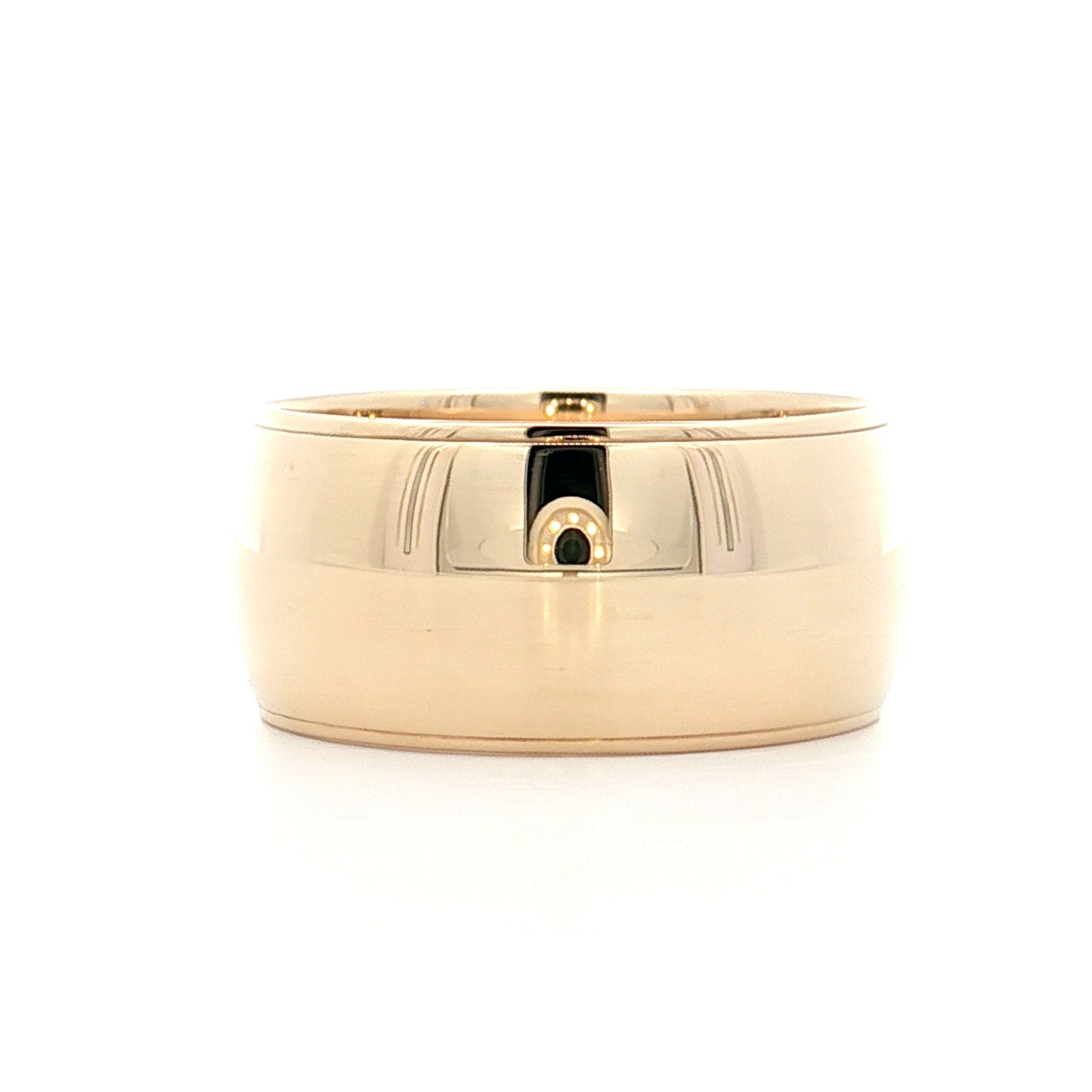 9.5mm Step Edge Cigar Wedding Band 14k Yellow Gold