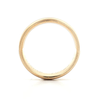 Mens 6mm Milgrain Step Edge Wedding Band 14k