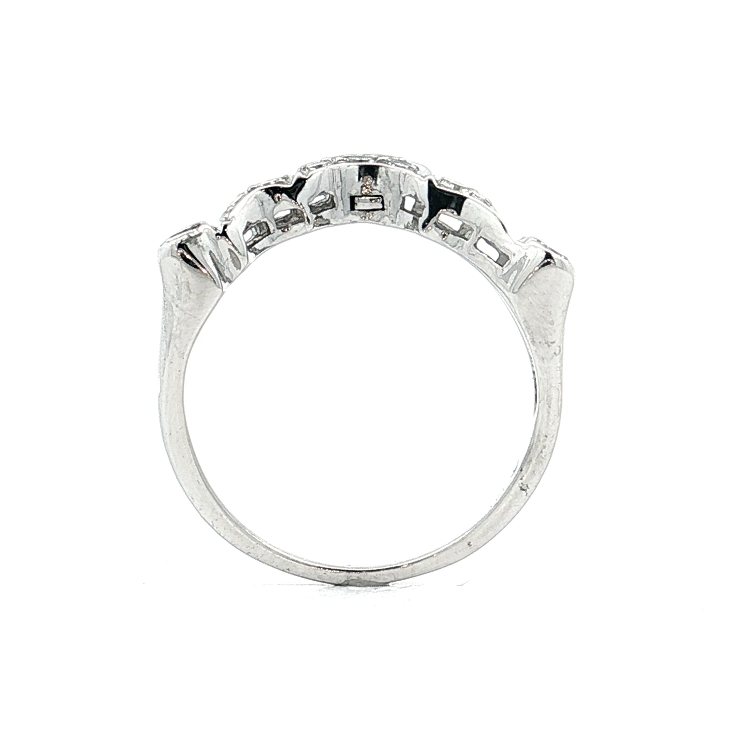 .30 Vintage 1950's Diamond Contour Wedding Band 14k