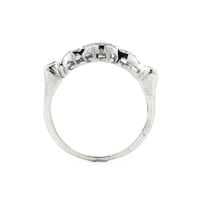 .30 Vintage 1950's Diamond Contour Wedding Band 14k