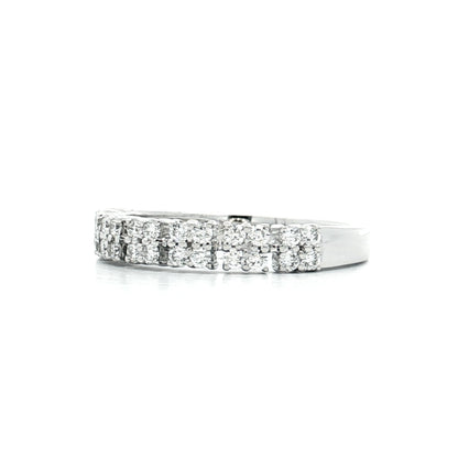 .40 Pave Diamond Double Wedding Band 18k