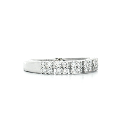 .40 Pave Diamond Double Wedding Band 18k