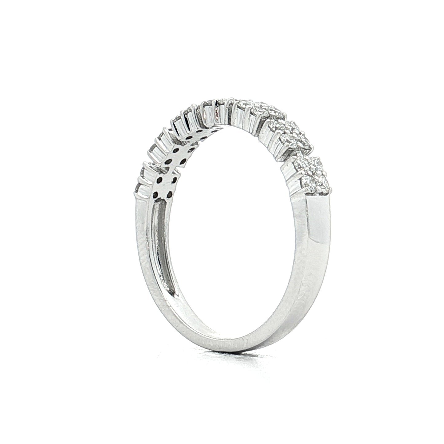 .40 Pave Diamond Double Wedding Band 18k