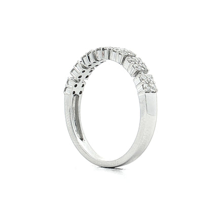 .40 Pave Diamond Double Wedding Band 18k
