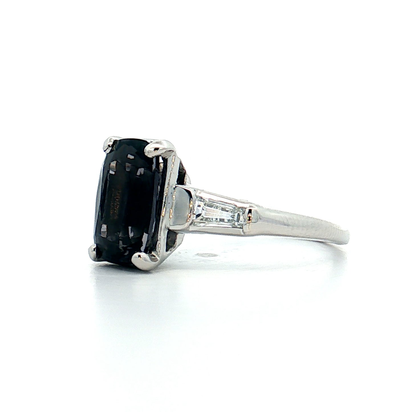 2.45 Vintage Cushion Cut Spinel Engagement Ring Platinum