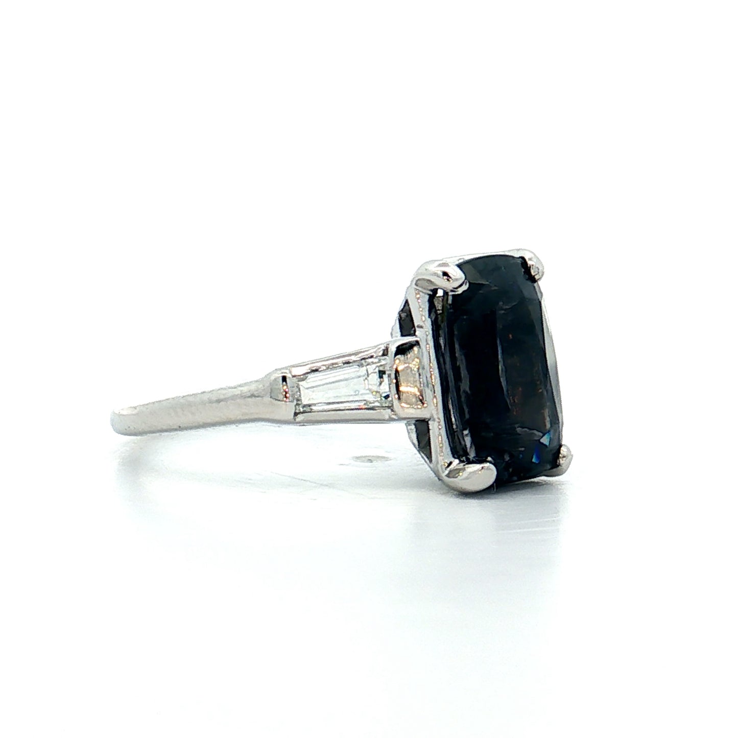 2.45 Vintage Cushion Cut Spinel Engagement Ring Platinum