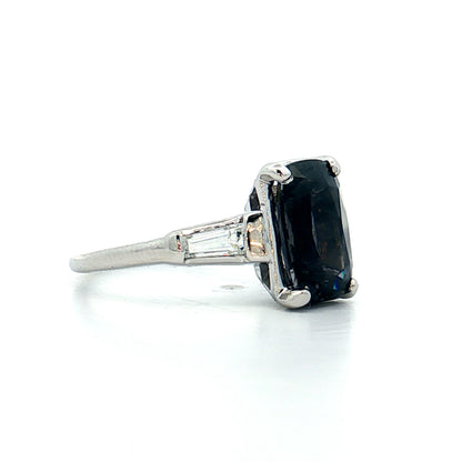 2.45 Vintage Cushion Cut Spinel Engagement Ring Platinum