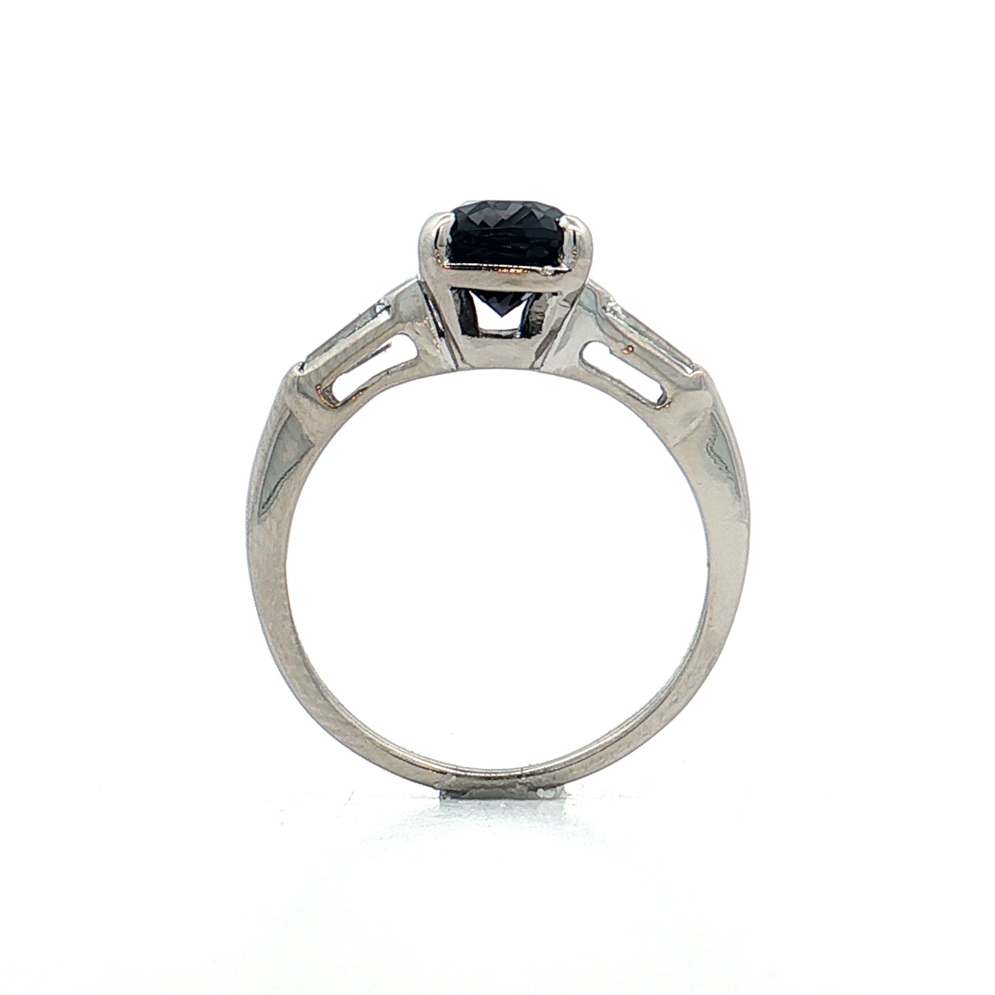 2.45 Vintage Cushion Cut Spinel Engagement Ring Platinum