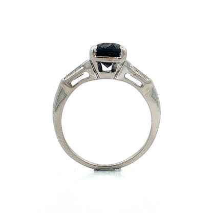 2.45 Vintage Cushion Cut Spinel Engagement Ring Platinum