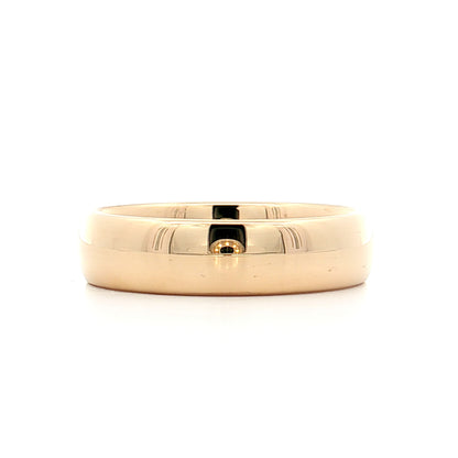 Mens 6mm Eurodome Style Wedding Band 14k Yellow Gold