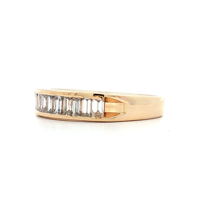 .80 Baguette Diamond Wedding Band 14k Yellow Gold