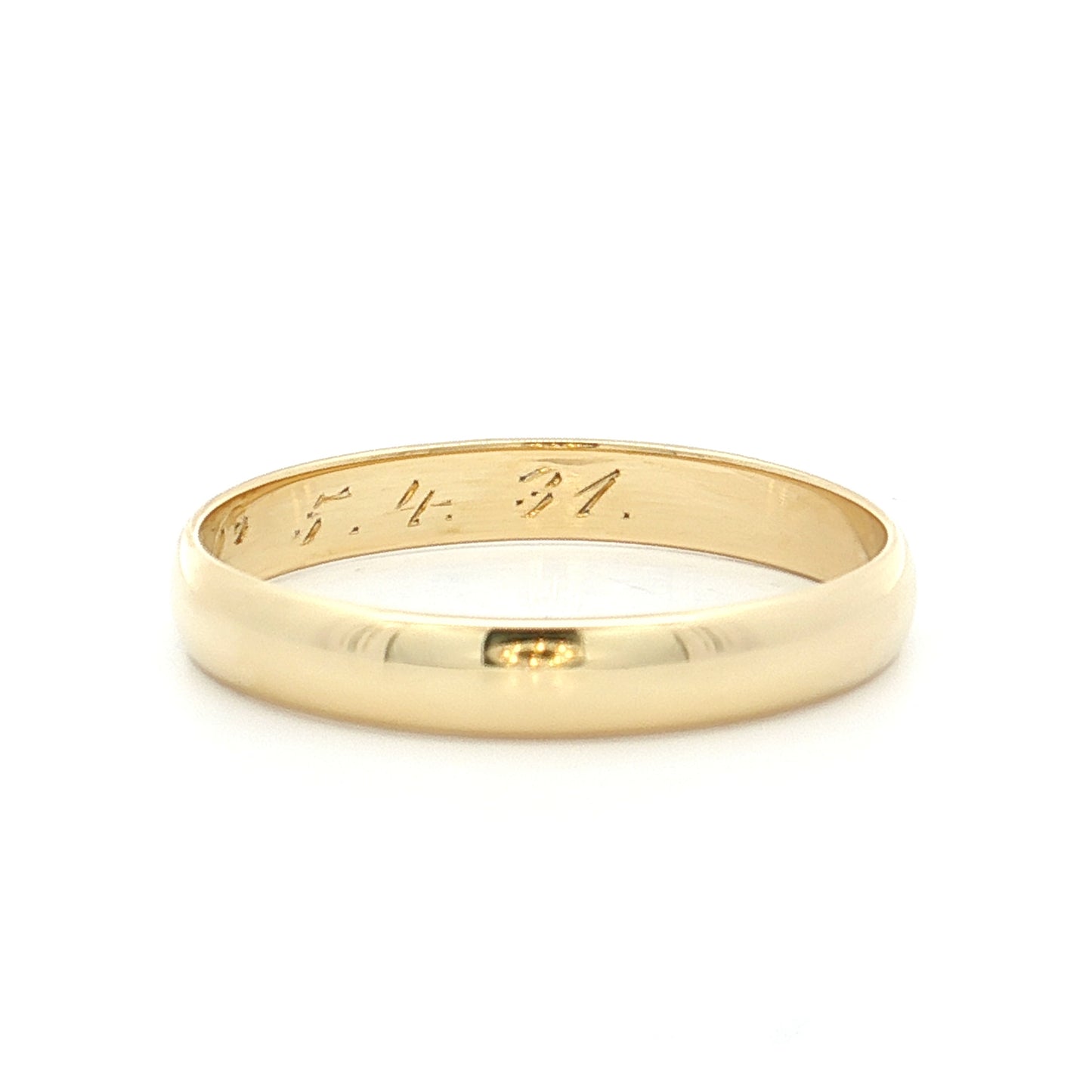 Vintage Art Deco Mens Wedding Band 14k Yellow Gold