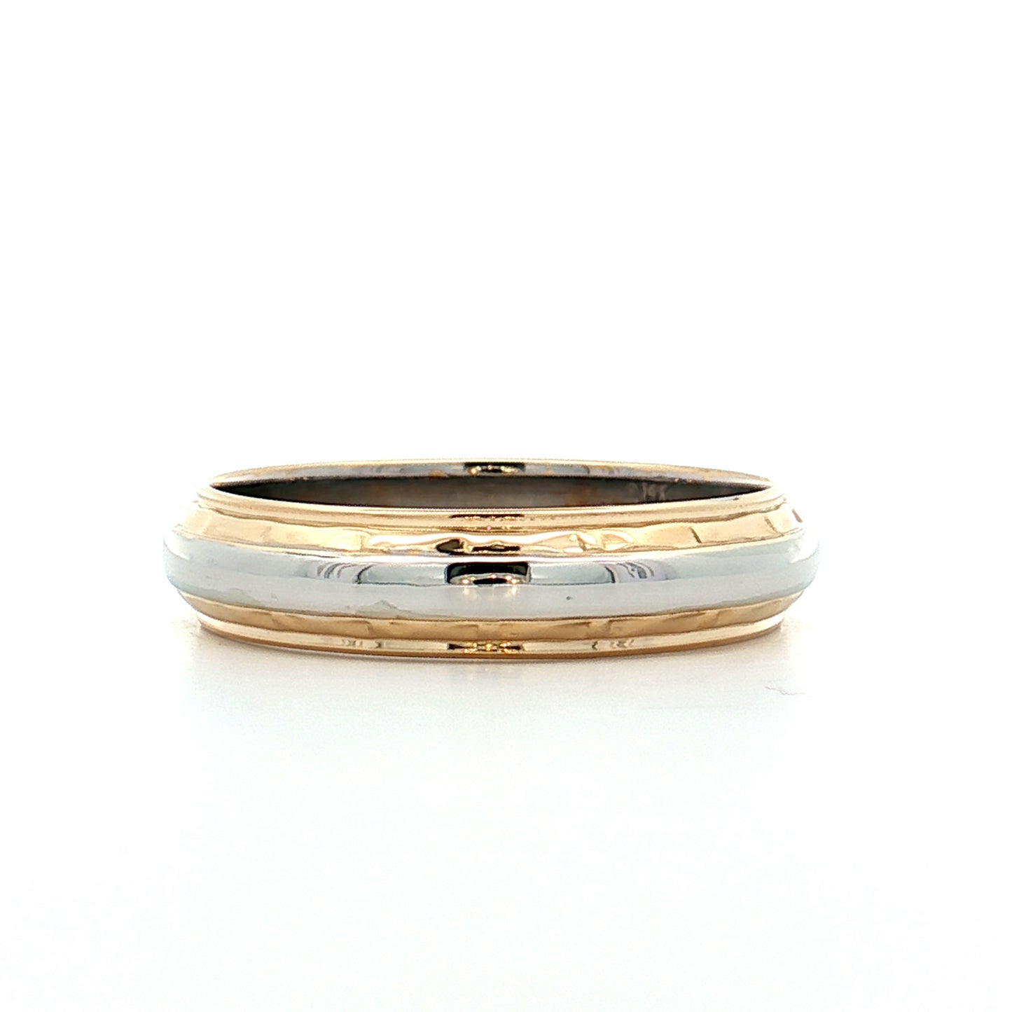 Vintage Mens 5mm Two-Tone Wedding Band 14k